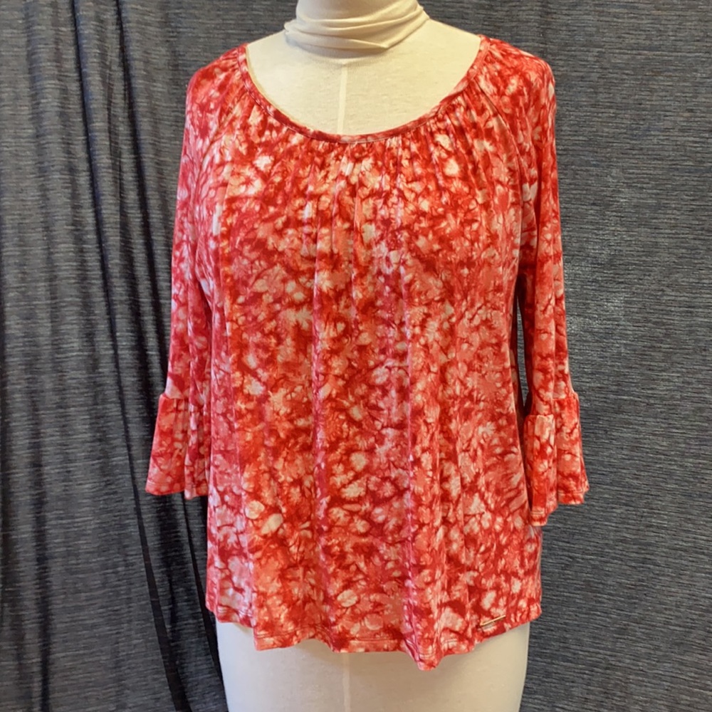 Michael Kors tie dye print peasant style top szL